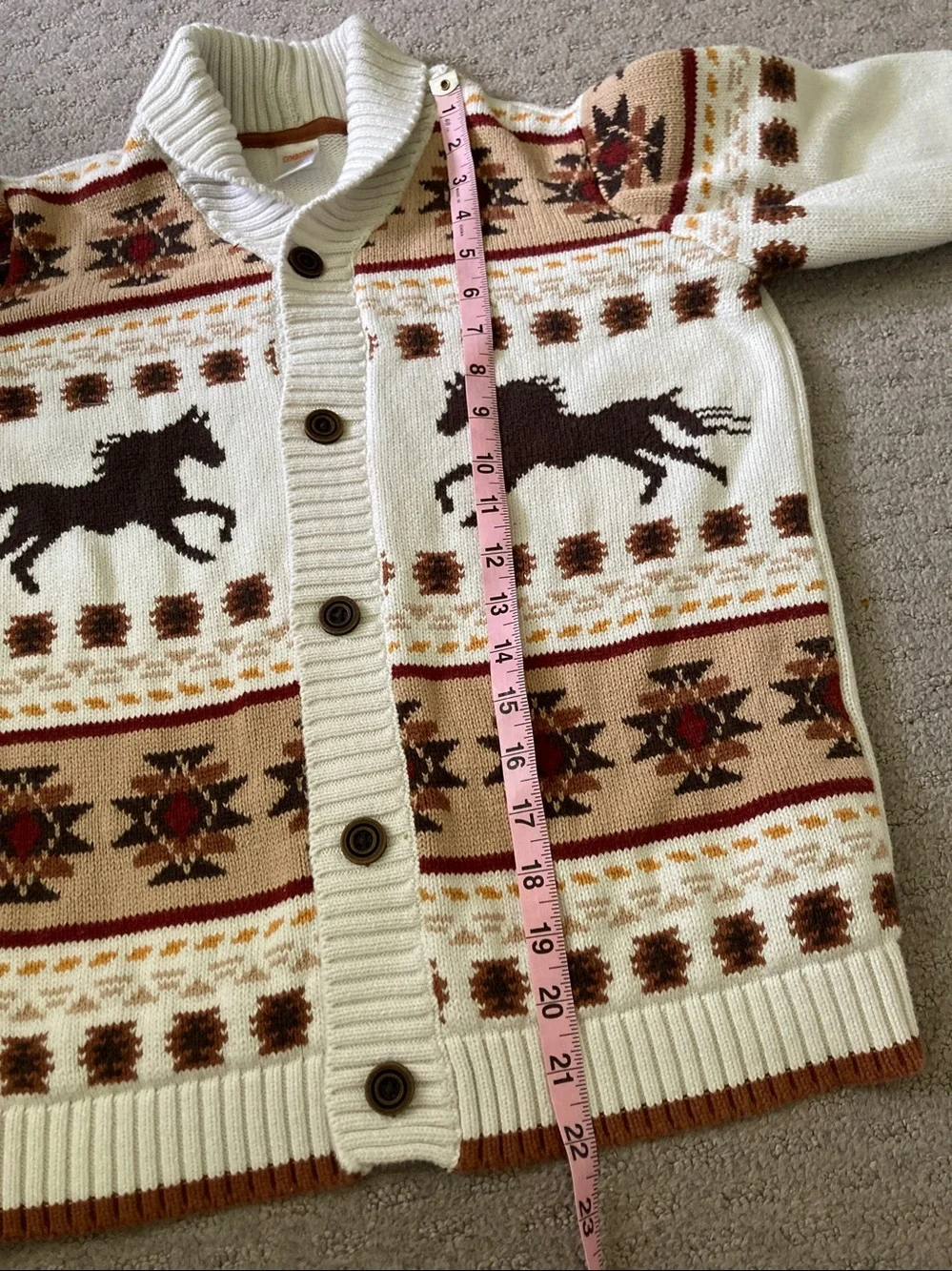 Gymboree cotton southwest horse cardigan, Sz 12.